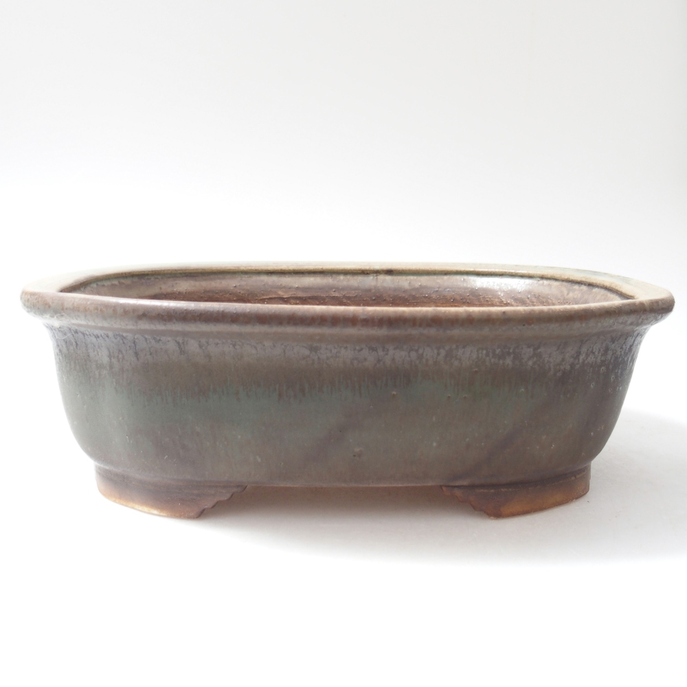 Ceramiczna miska do bonsai 25 x 21 x 8 cm, zielona