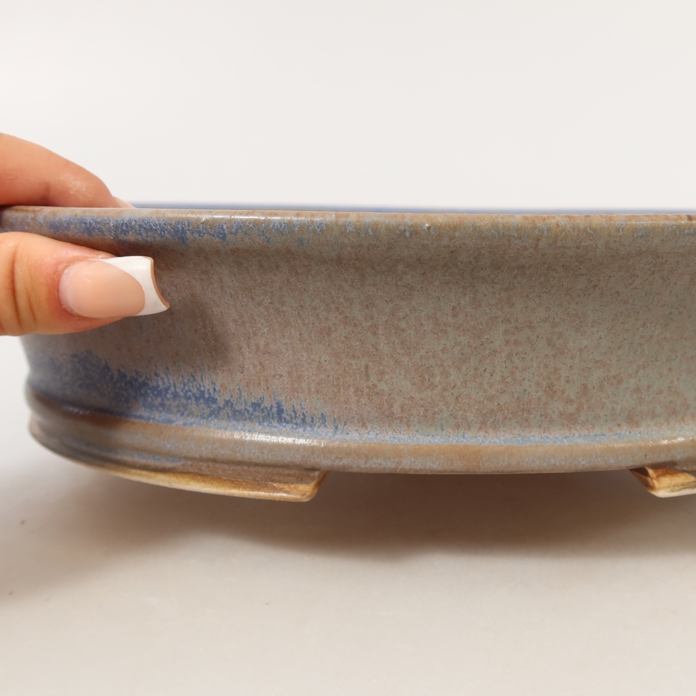 Ceramiczna miska do bonsai 27 x 24,5 x 5,5 cm, kolor niebieski