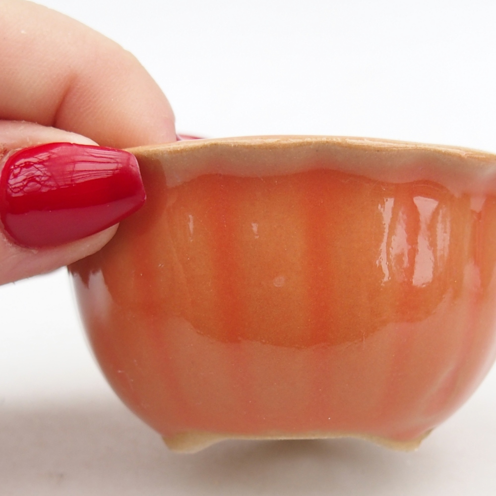 Ceramiczna miska na bonsai 7 x 8,5 x 3,5 cm, pomarańczowa