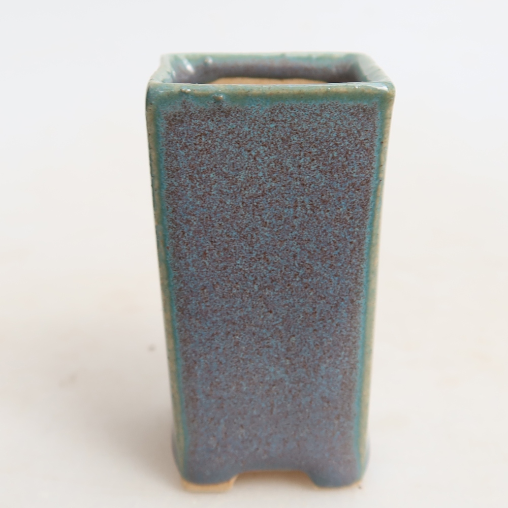 Ceramiczna miseczka do bonsai o wymiarach 3 x 3 x 5,5 cm, kolor szary