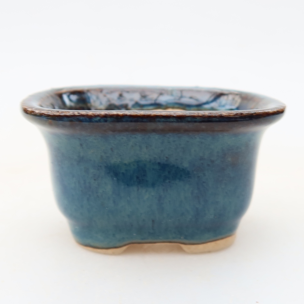Ceramiczna miseczka do bonsai 6 x 5 x 3,5 cm, kolor niebieski