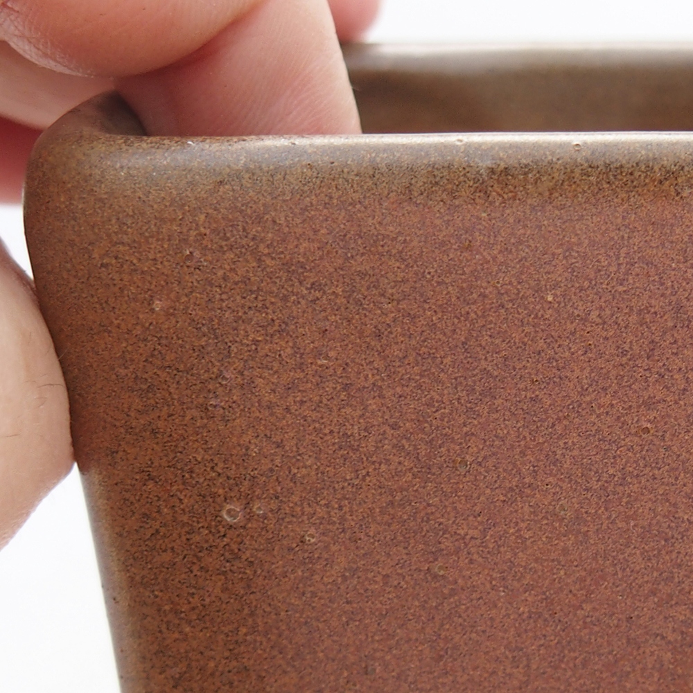 Ceramiczna miska na bonsai 7 x 7 x 9,5 cm, brązowa