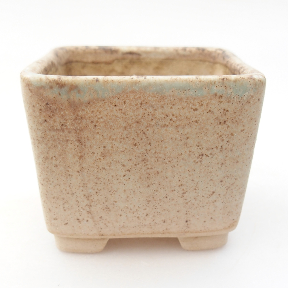 Ceramiczna miska bonsai 6 x 6 x 4,5 cm, kolor zielony