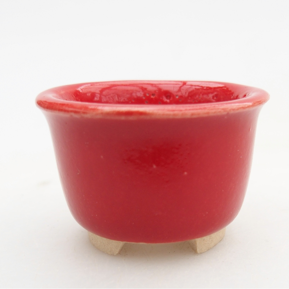 Mini miska do bonsai 4 x 4 x 2,5 cm, kolor czerwony