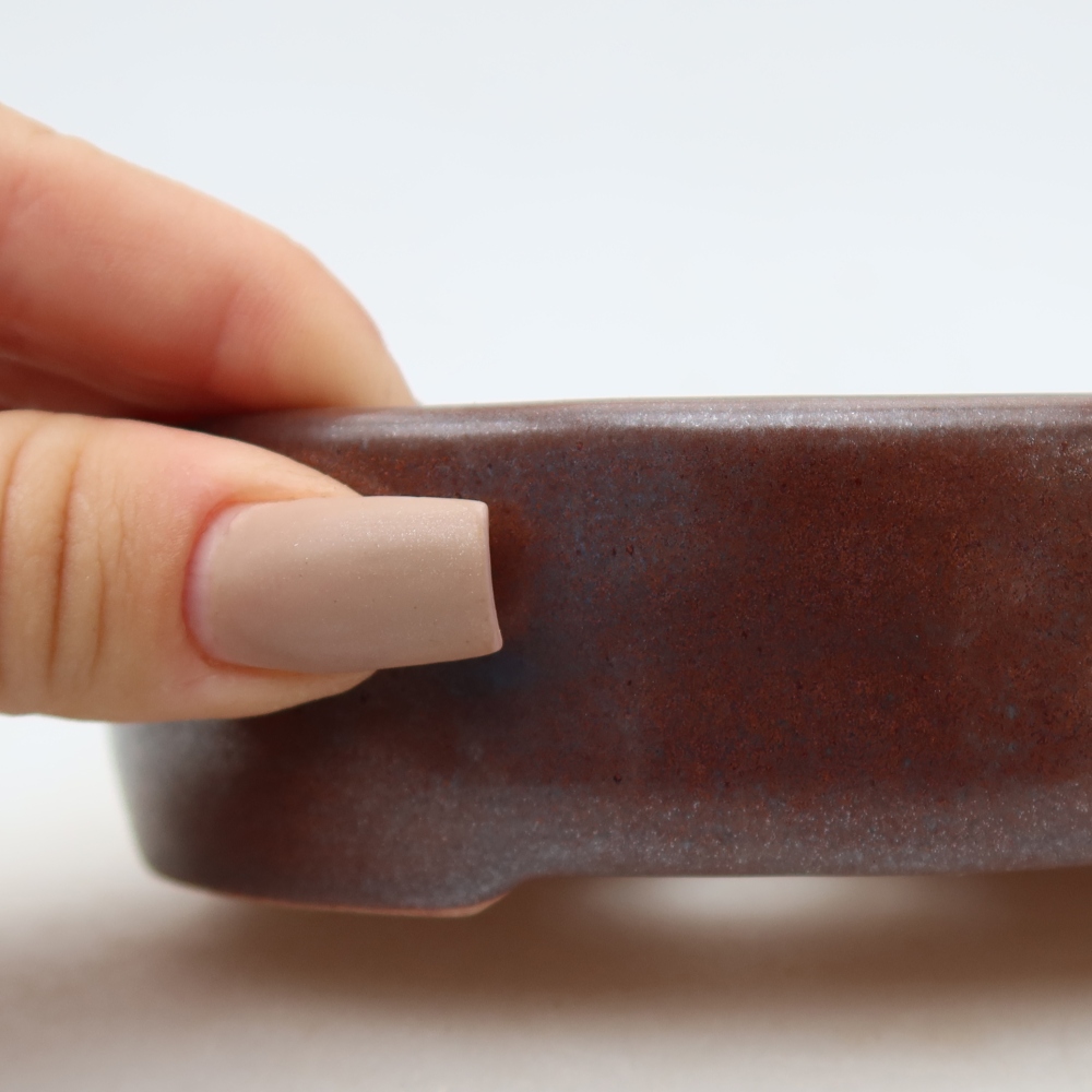 Ceramiczna miska do bonsai 13 x 10 x 3,5 cm, kolor brązowy