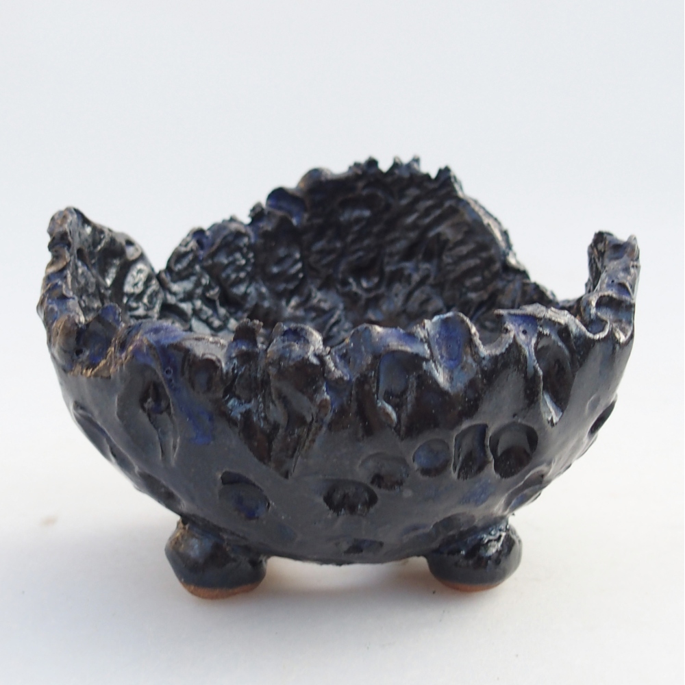 Ceramiczna muszla 10 x 9 x 7 cm, kolor niebieski