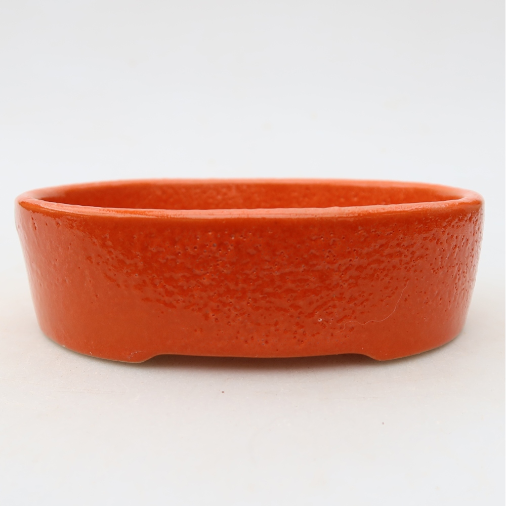 Ceramiczna miska do bonsai 13 x 10 x 3,5 cm, kolor pomarańczowy