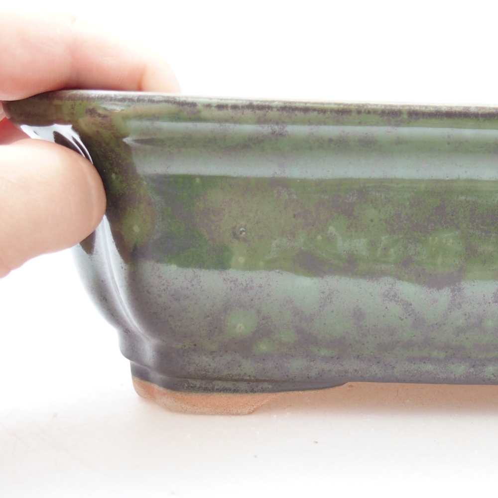 Ceramiczna miska bonsai 27,5 x 21,5 x 7 cm, kolor zielony