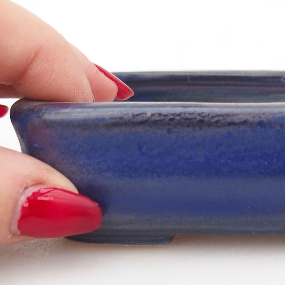 Ceramiczna miska na bonsai 11,5 x 8,5 x 3 cm, kolor niebieski