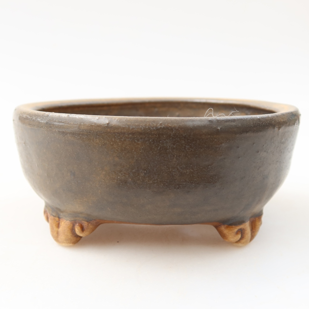 Ceramiczna miska do bonsai 10,5 x 10,5 x 4 cm, kolor brązowy