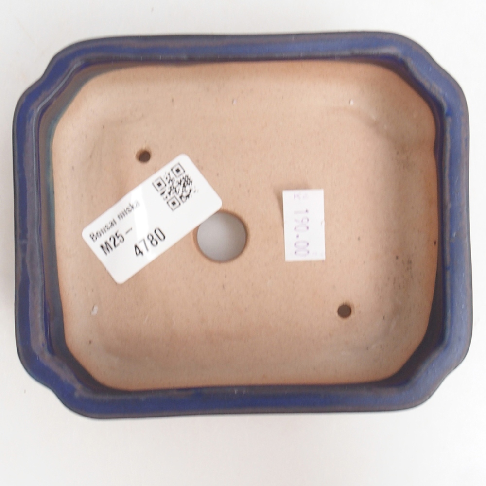Ceramiczna miska bonsai 12 x 10 x 4 cm, kolor niebieski
