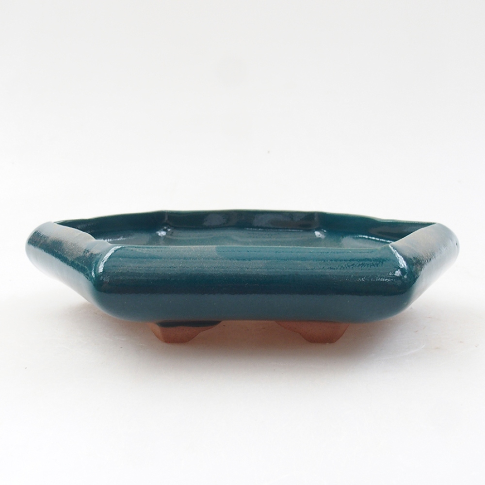 Ceramiczna miska bonsai 17 x 15 x 4 cm, kolor zielony
