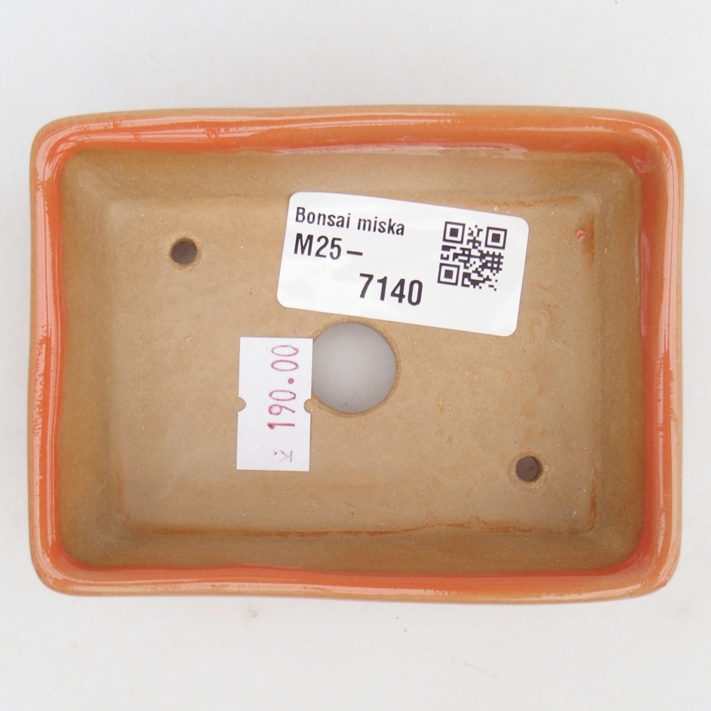 Ceramiczna miska na bonsai 9,5 x 7 x 3,5 cm, pomarańczowa