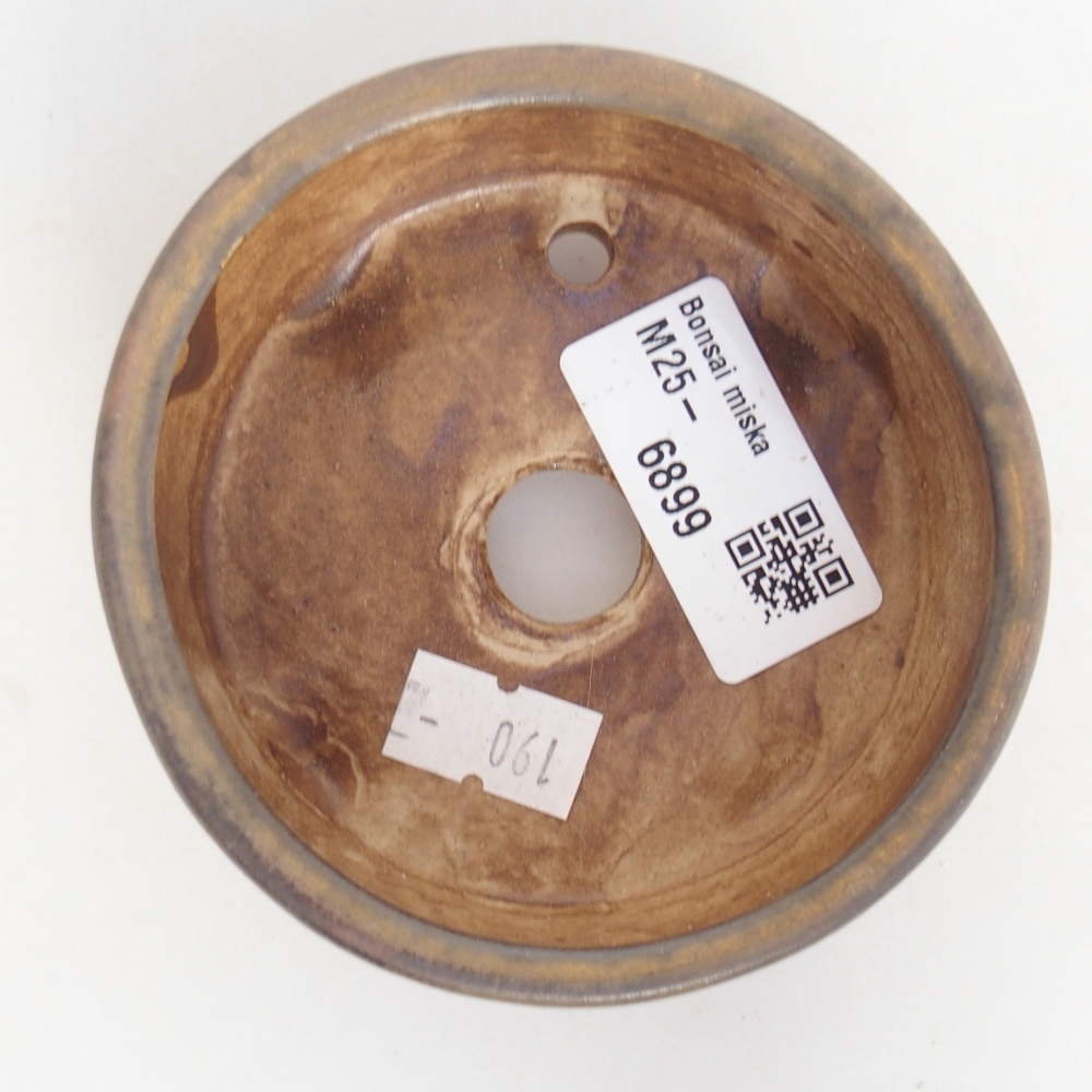 Ceramiczna miska na bonsai 9 x 9 x 3,5 cm, brązowa