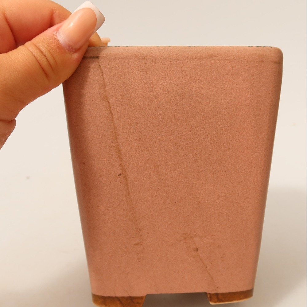Ceramiczna miska do bonsai 10,5 x 10,5 x 12 cm, kolor różowy