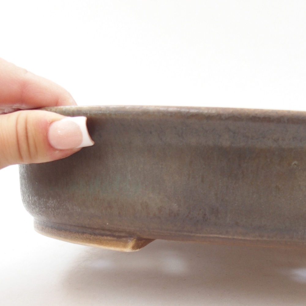 Ceramiczna miska do bonsai 26,5 x 23,5 x 5,5 cm, zielona