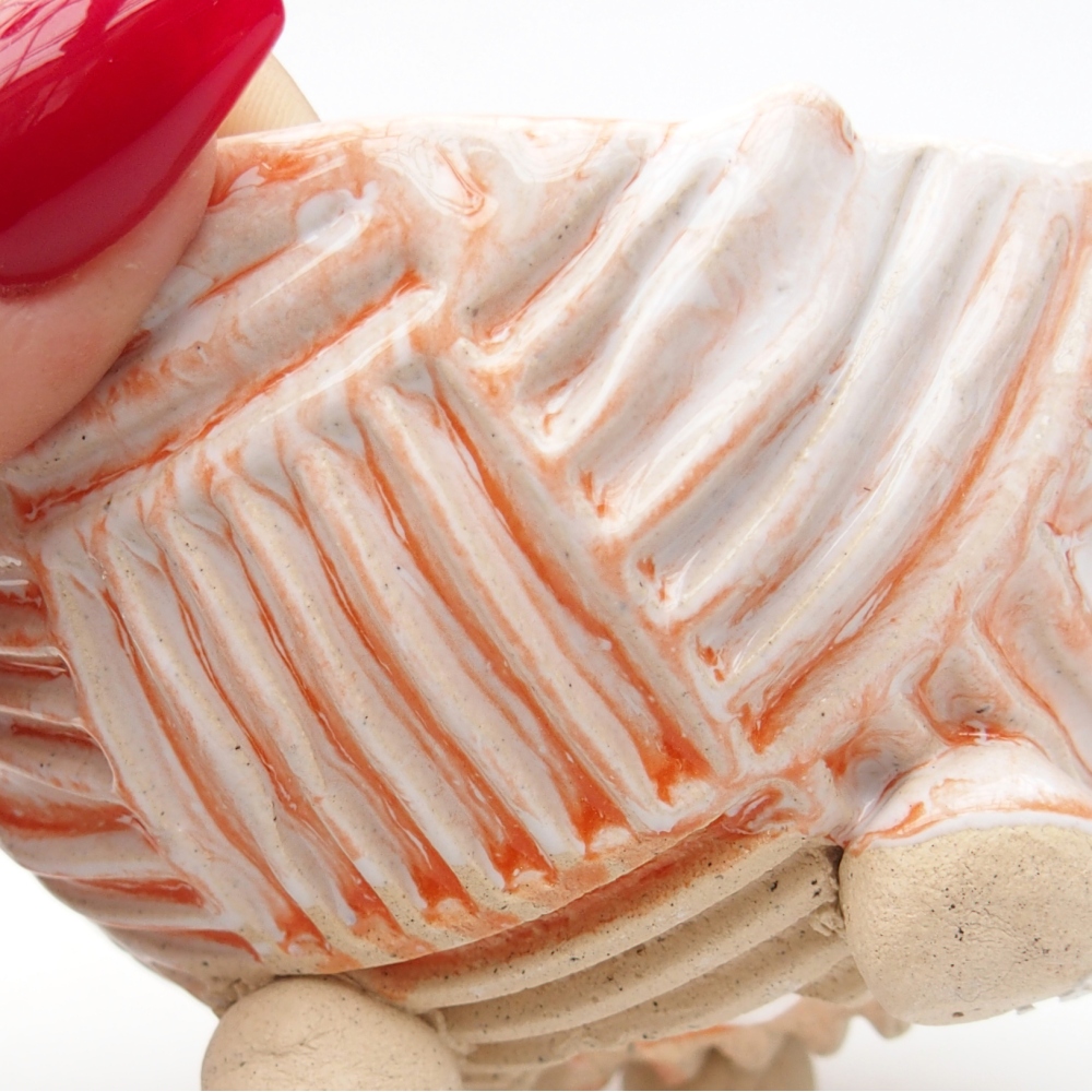 Ceramiczna skorupa 8 x 8 x 4,5 cm, kolor pomarańczowy