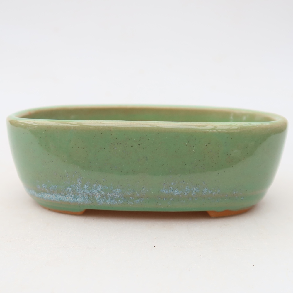 Ceramiczna miska do bonsai 13 x 8,5 x 4 cm, kolor zielony
