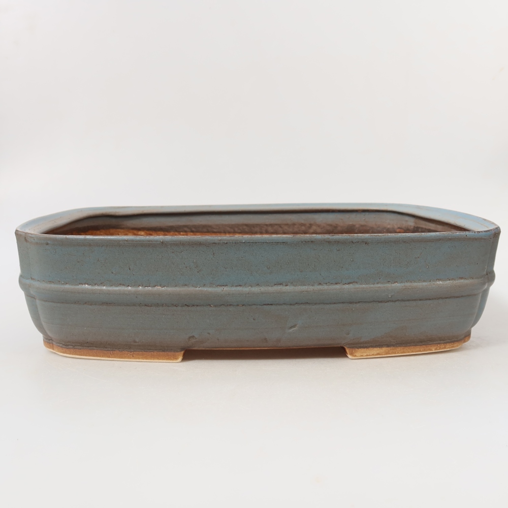 Ceramiczna miska na bonsai 29,5 x 25 x 7 cm, kolor niebieski
