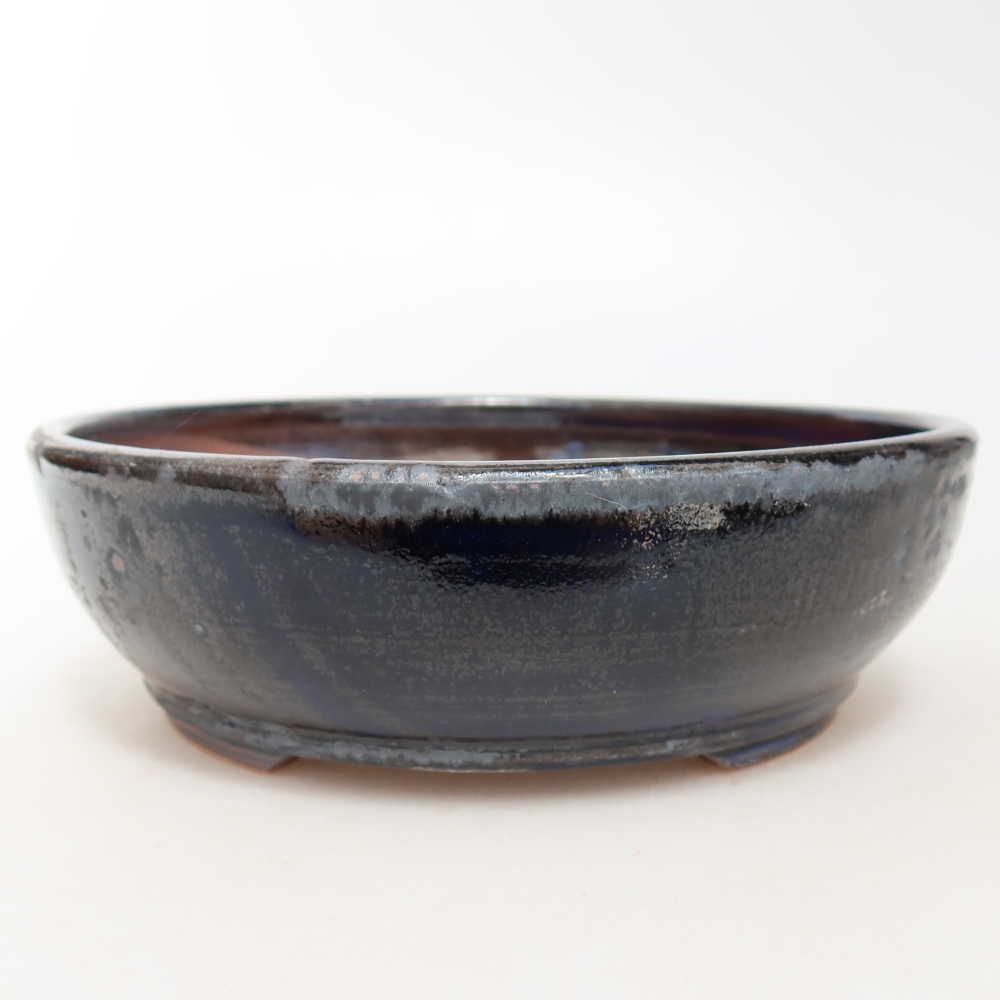 Ceramiczna miska do bonsai 17 x 17 x 5 cm, kolor niebieski