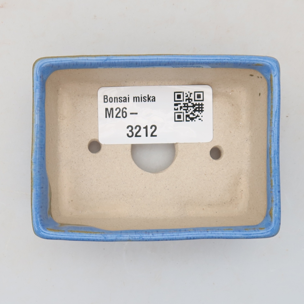 Ceramiczna miseczka do bonsai 8 x 6 x 2,5 cm, kolor niebieski