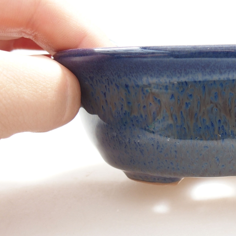 Ceramiczna miska bonsai 11 x 9 x 4 cm, kolor niebieski