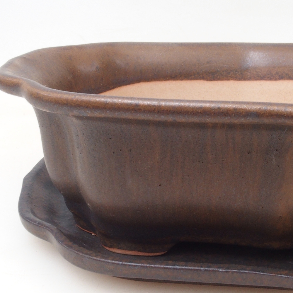 Bonsai bowl + spodek H01 - 12x9x5 cm