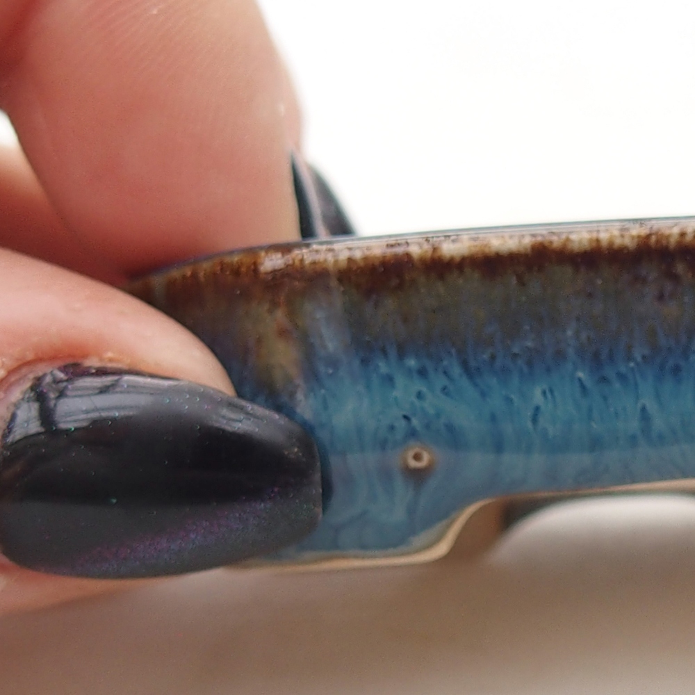 Mini miska do bonsai 5,5 x 4 x 1,5 cm, kolor niebieski