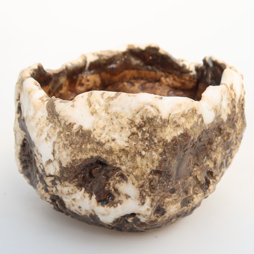 Ceramiczna skorupa  7,5 x 7 x 5 cm, kolor biało-brązowy