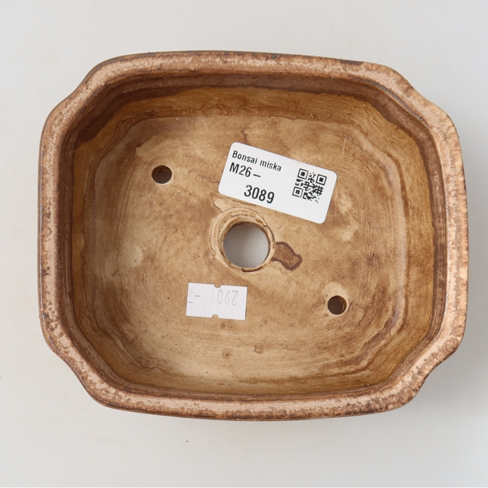 Ceramiczna miseczka do bonsai 13,5 x 11,5 x 4 cm, kolor różowy