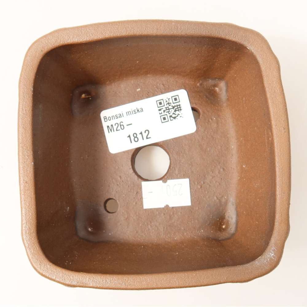 Ceramiczna miska do bonsai 10,5 x 10,5 x 4,5 cm, kolor brązowy