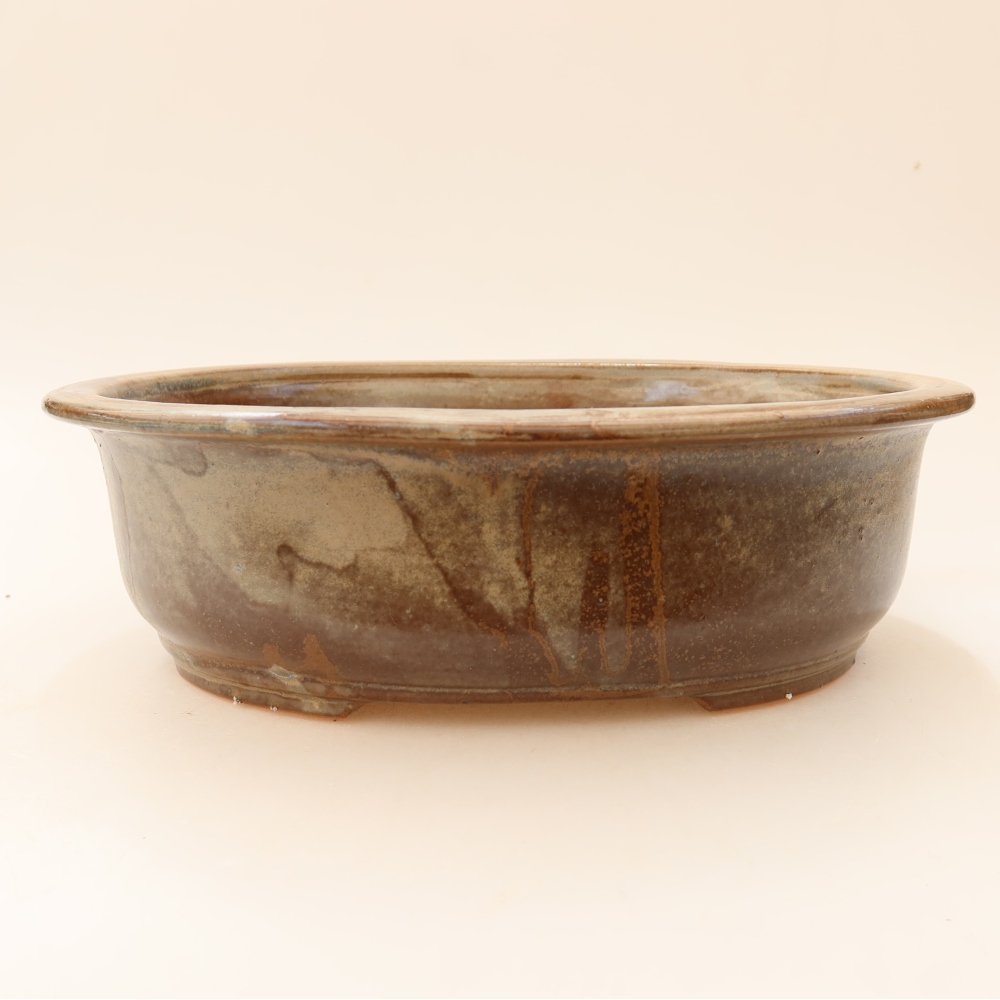 Ceramiczna miska na bonsai 23 x 19 x 7 cm, brązowa