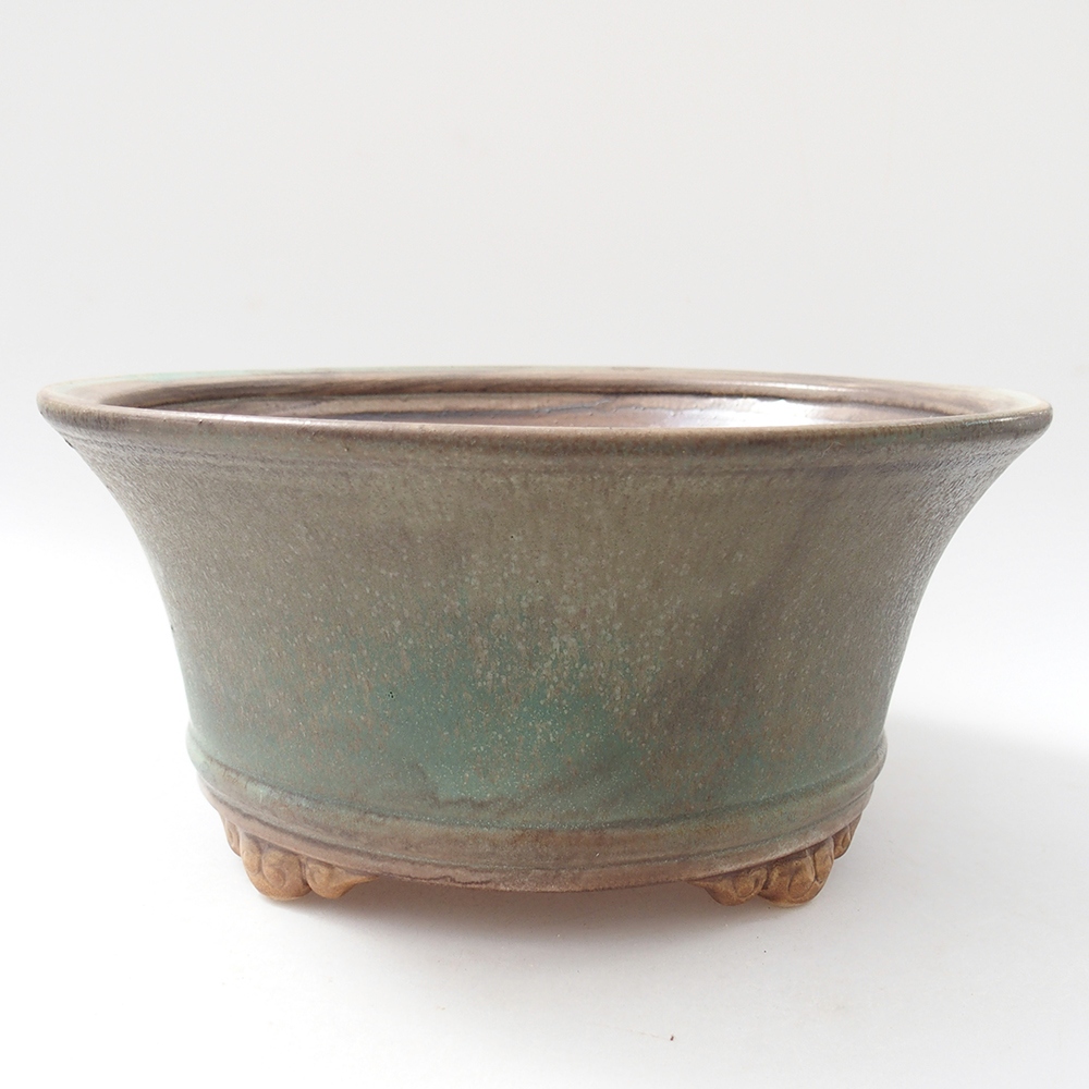 Ceramiczna miska na bonsai 24 x 24 x 11,5 cm, zielona