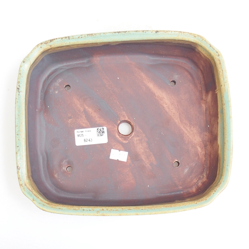 Ceramiczna miska do bonsai 24 x 20,5 x 6 cm, zielona