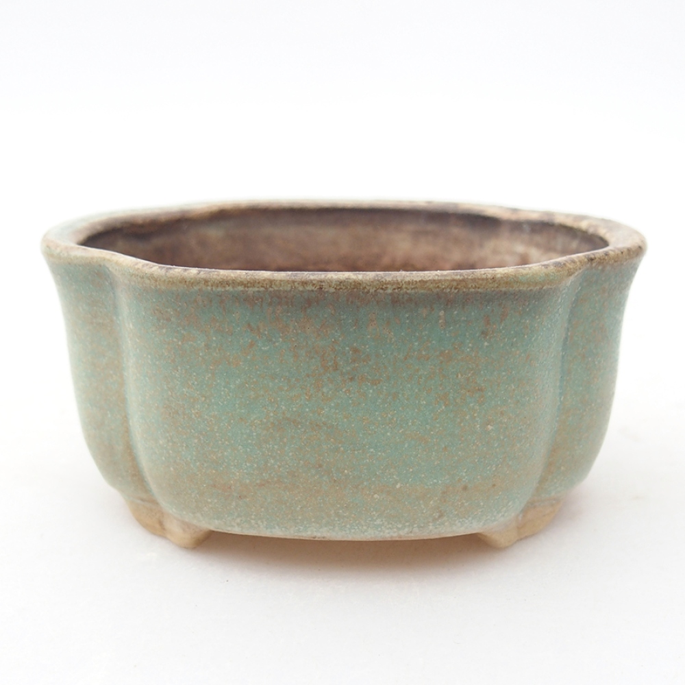 Ceramiczna miska do bonsai 8 x 7,5 x 3,5 cm, kolor zielony
