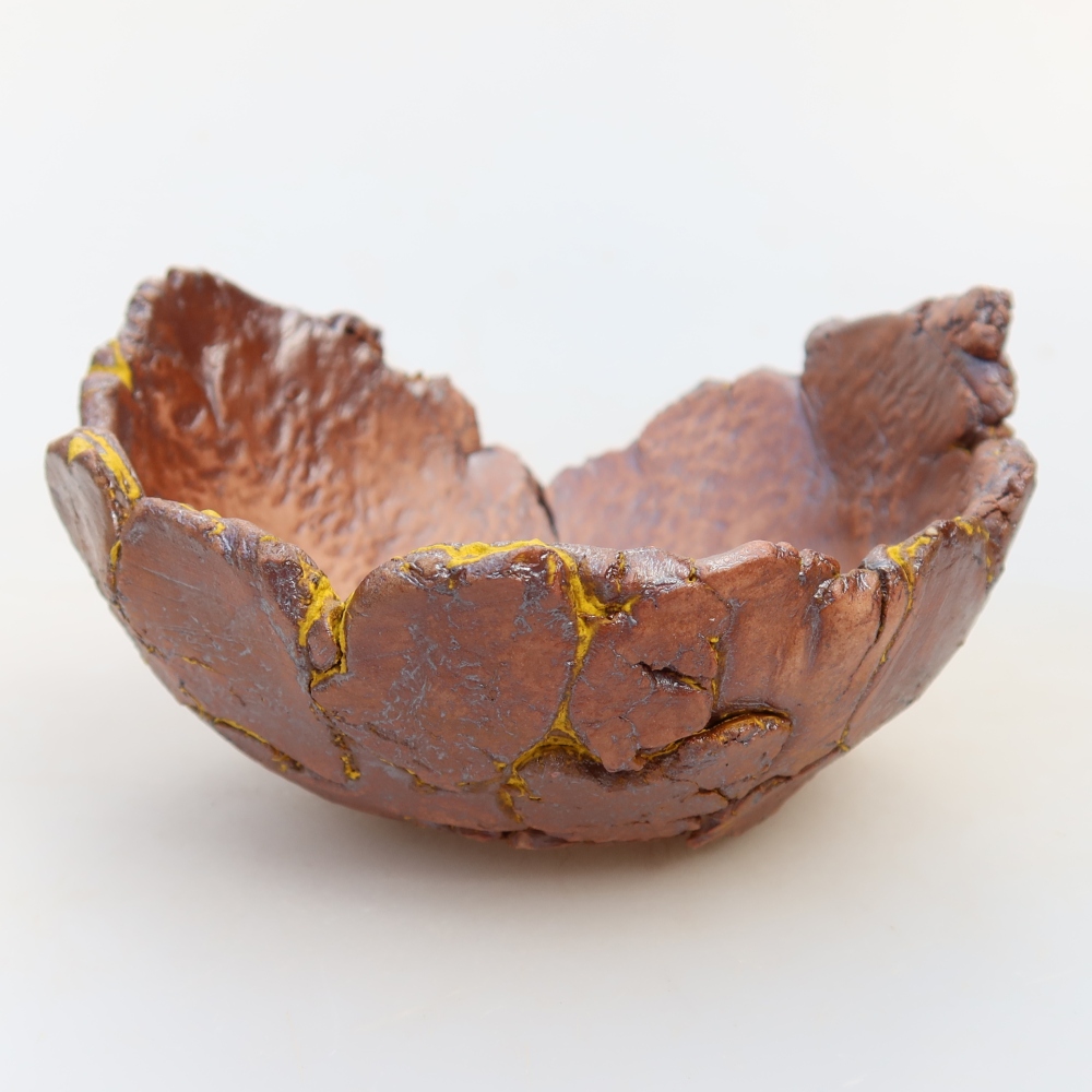 Ceramiczna skorupka  11 x 10 x 6 cm, kolor żółty