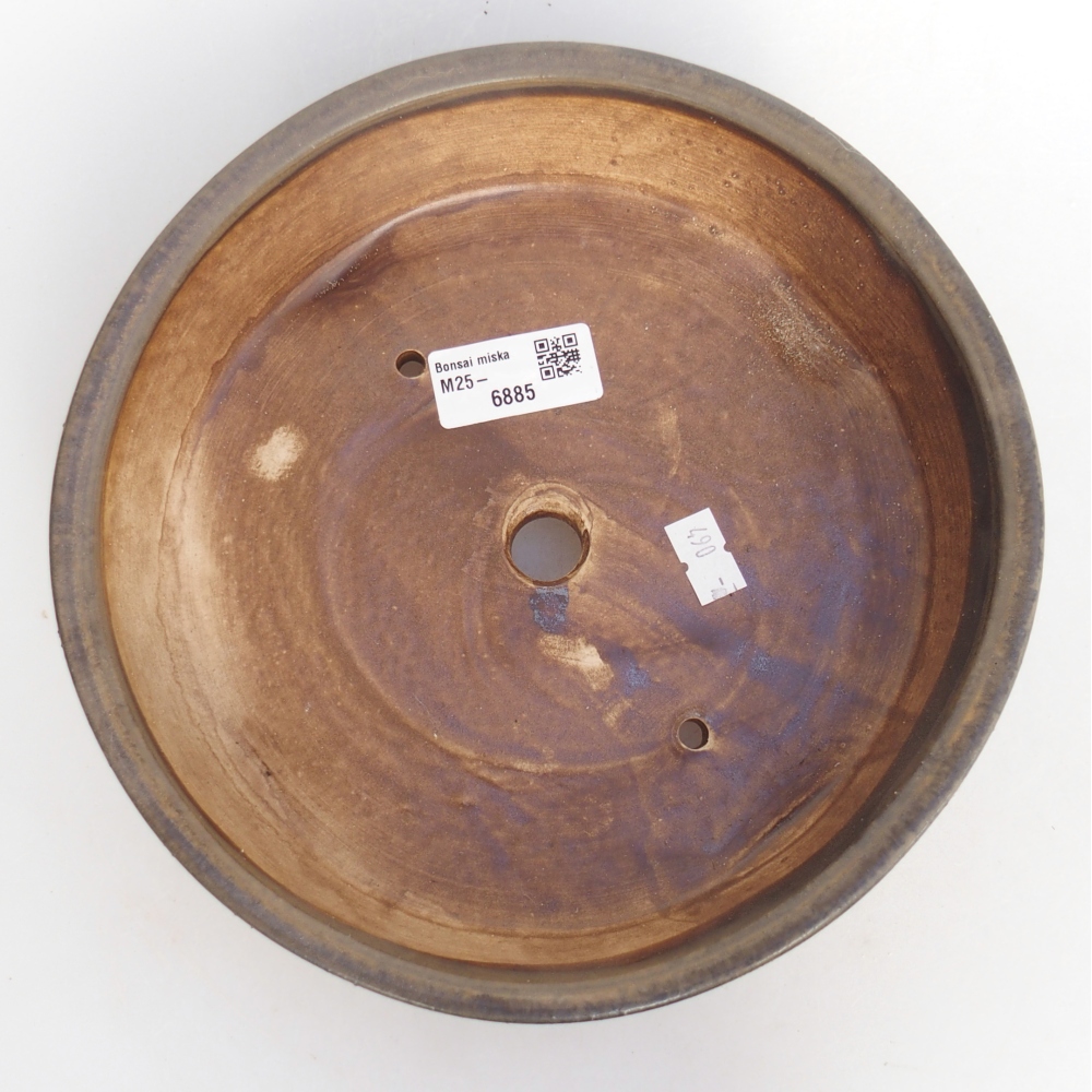 Ceramiczna miska na bonsai 21 x 21 x 6 cm, brązowa