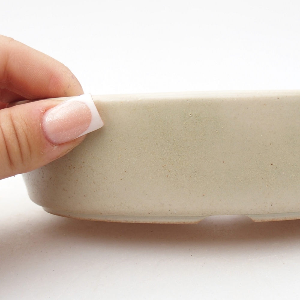 Ceramiczna miska do bonsai 16,5 x 11,5 x 4,5 cm, kolor beżowy