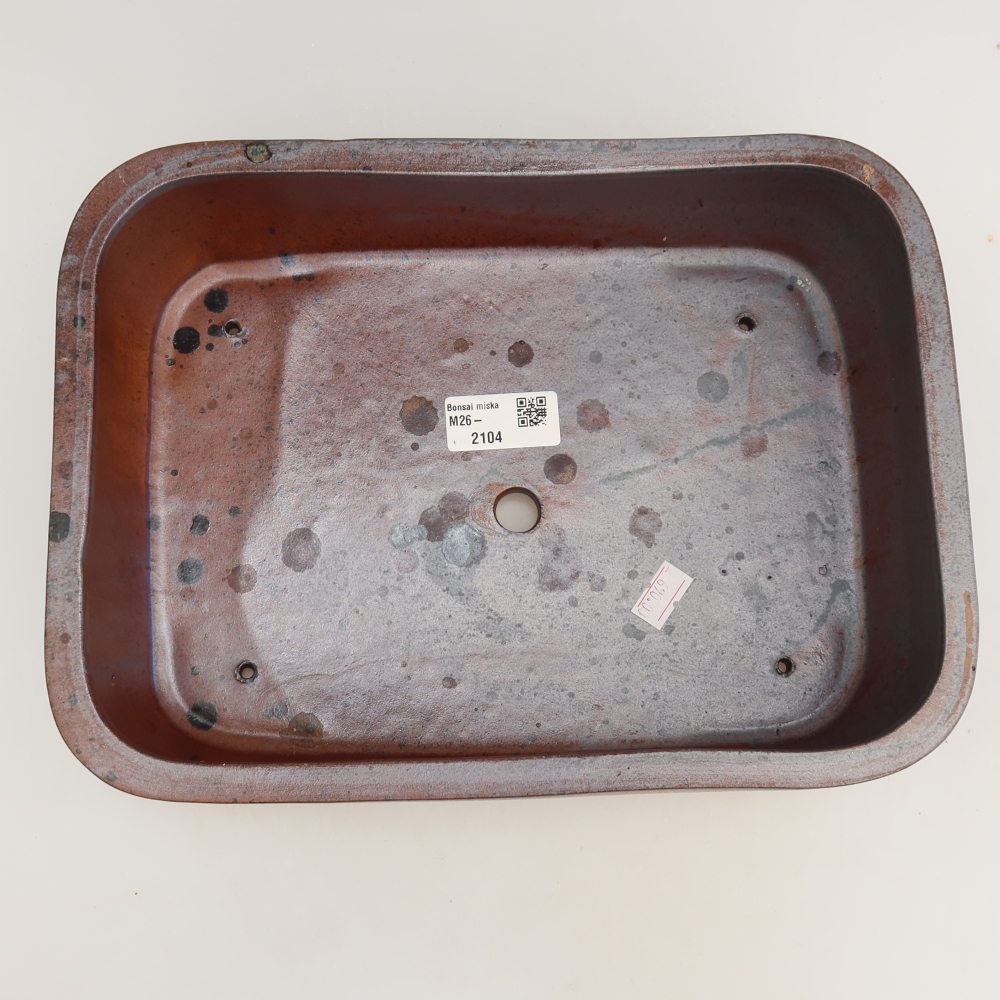 Ceramiczna miska do bonsai 28 x 20,5 x 7,5 cm, kolor metaliczny