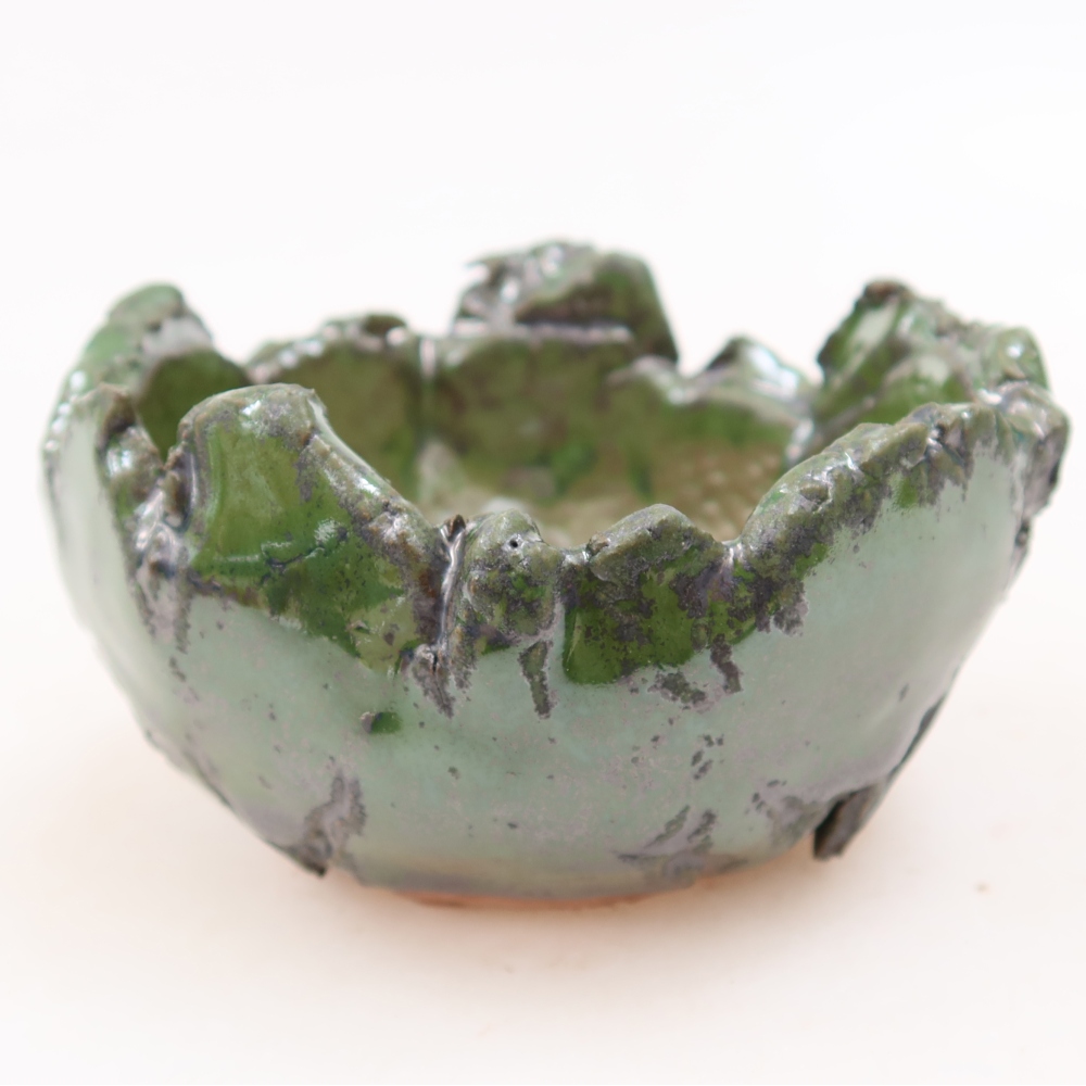 Ceramiczna muszla 9 x 8,5 x 5,5 cm, kolor zielony
