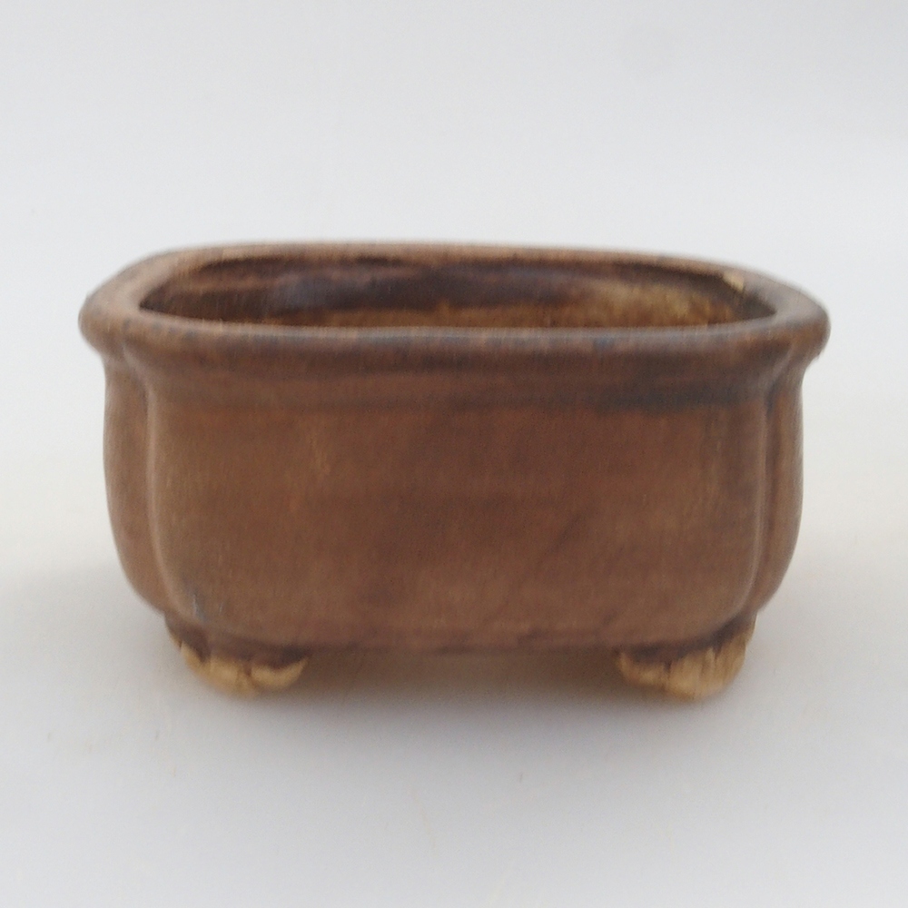 Ceramiczna miska do bonsai 7,5 x 7,5 x 3,5 cm, kolor brązowy