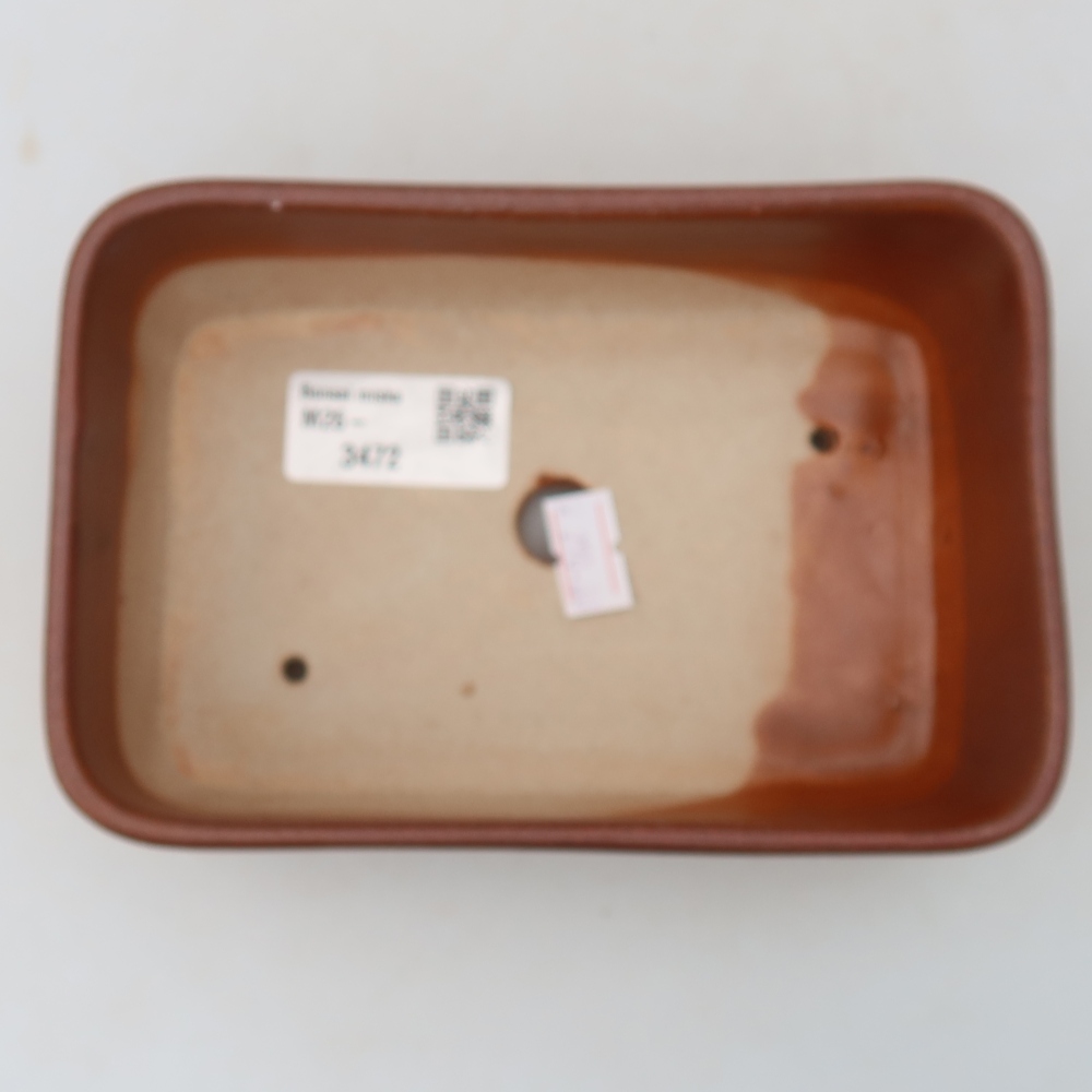 Ceramiczna miska do bonsai 16 x 10,5 x 5,5 cm, kolor bordowy