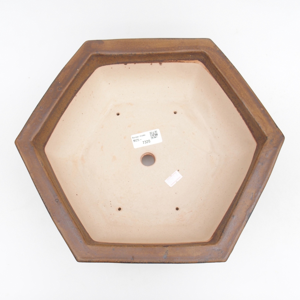 Ceramiczna miska na bonsai 32 x 28 x 10 cm, brązowa