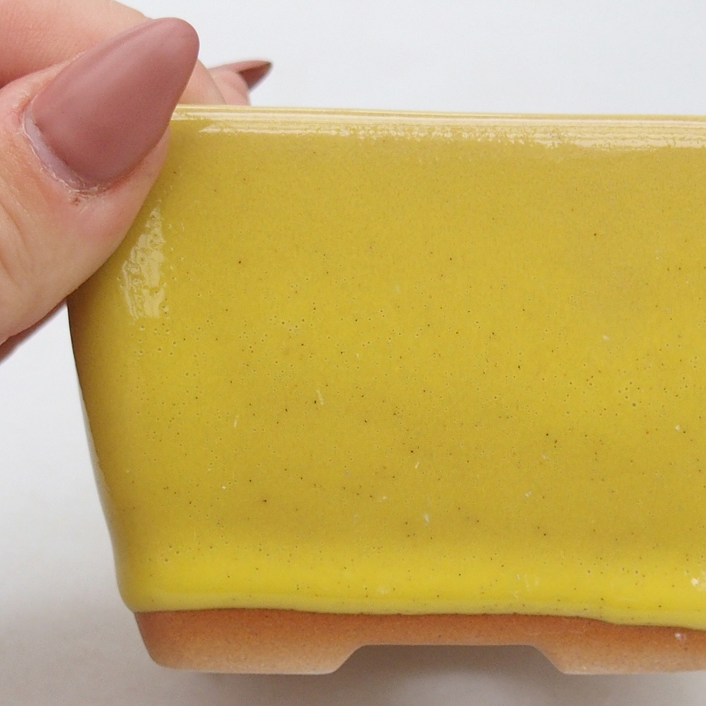 Ceramiczna miska do bonsai 8,5 x 8,5 x 6 cm, żółta