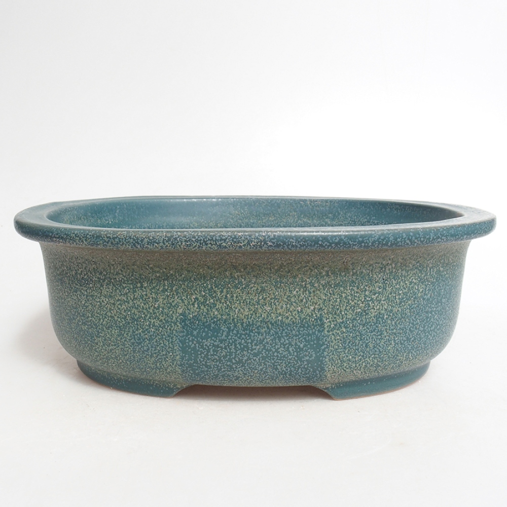 Ceramiczna miska bonsai 23,5 x 19 x 7,5 cm, kolor niebieski