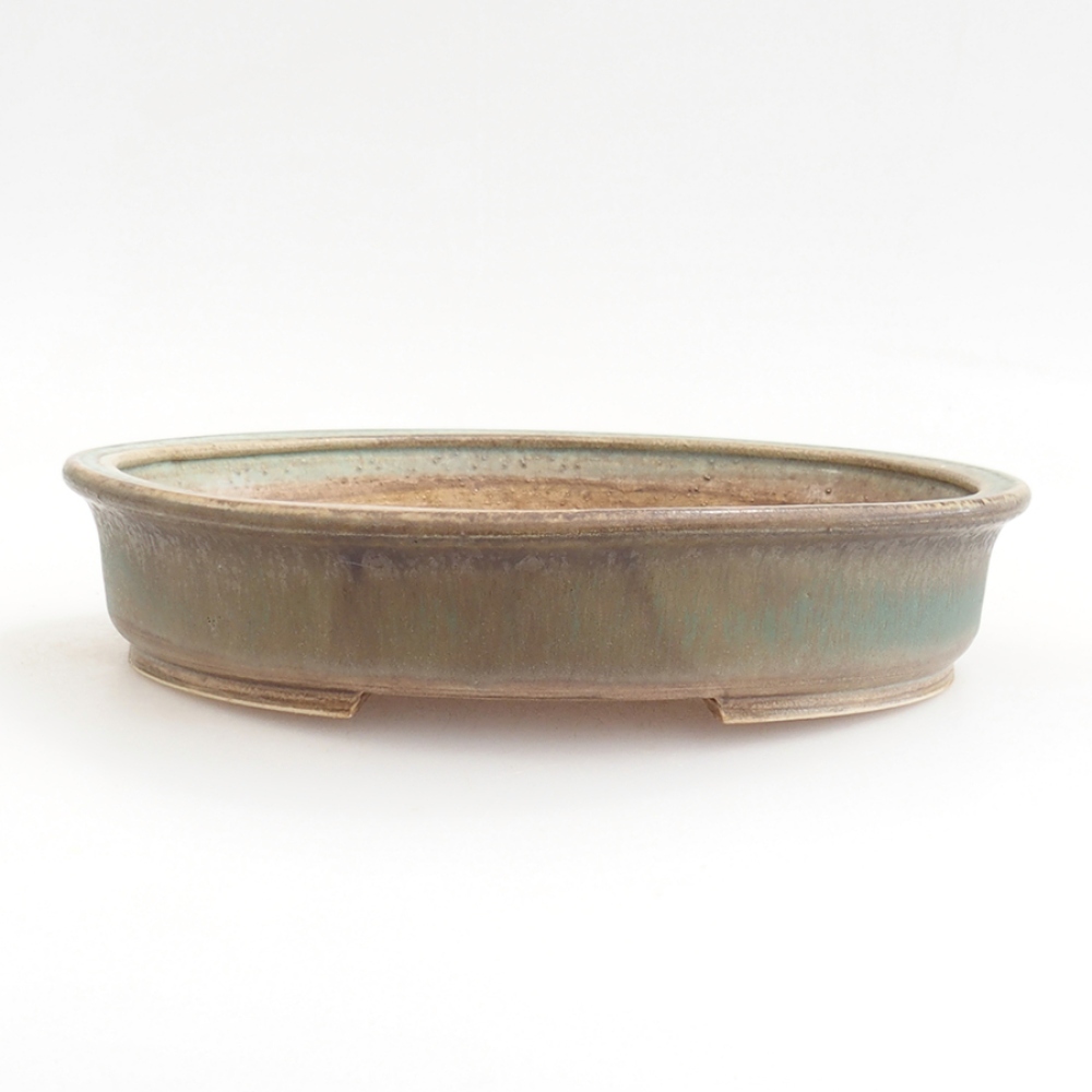 Ceramiczna miska do bonsai 23 x 19,5 x 4,5 cm, zielona