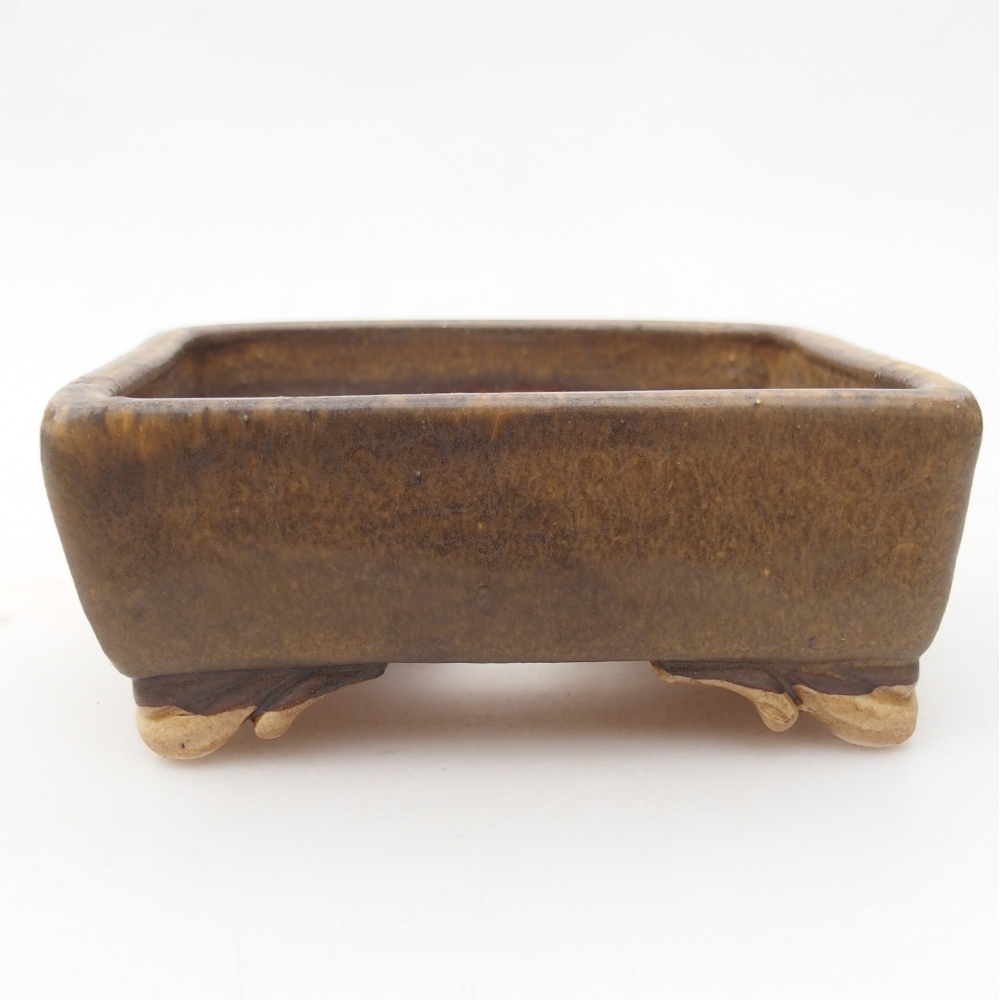 Ceramiczna miska do bonsai 10 x 8 x 4 cm, brązowa