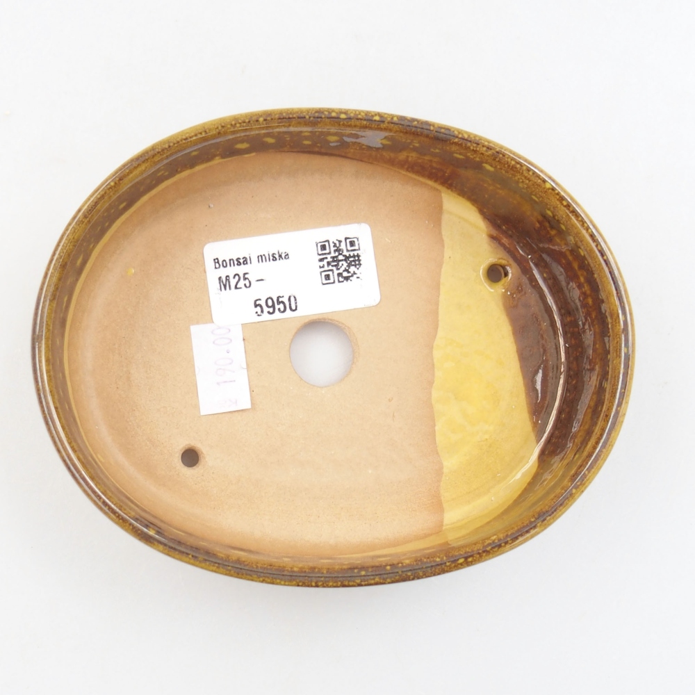 Ceramiczna miska bonsai 13 x 10 x 4 cm, kolor Żółty