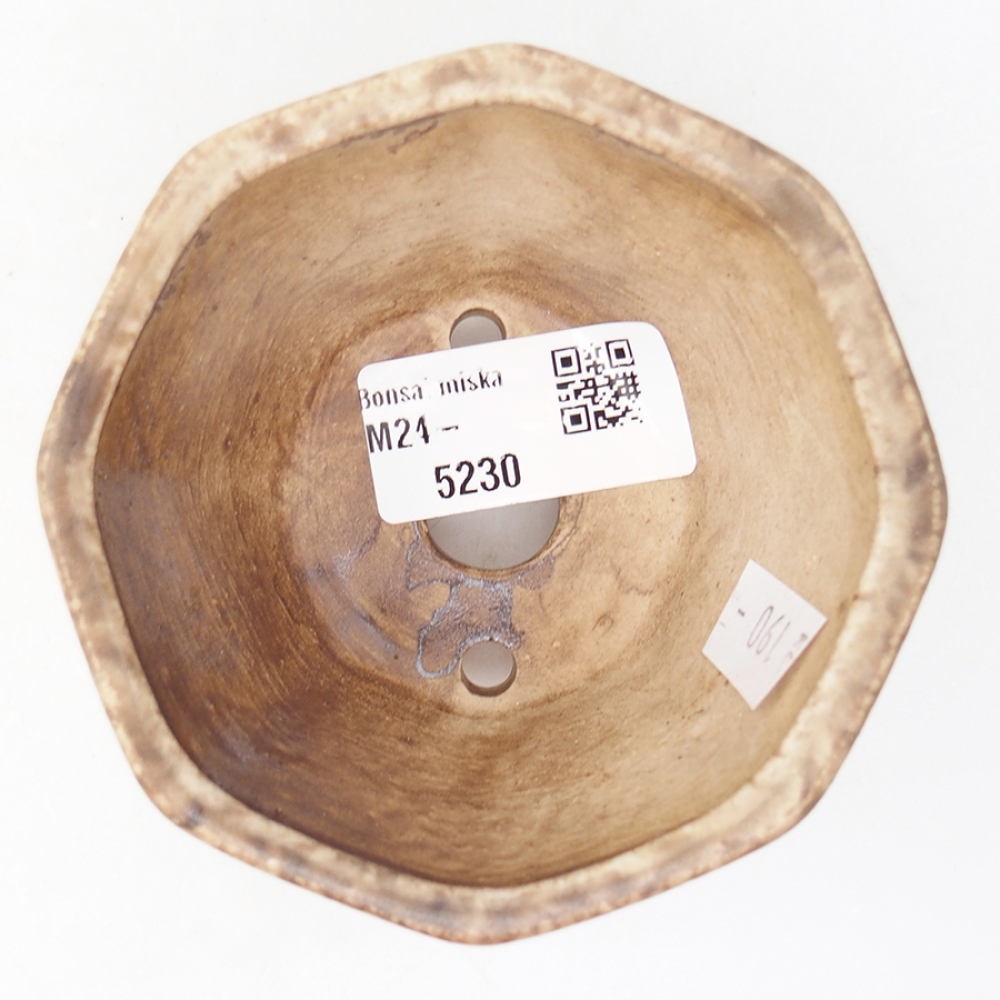 Ceramiczna miska do bonsai 8,5 x 8,5 x 6 cm, kolor beżowy