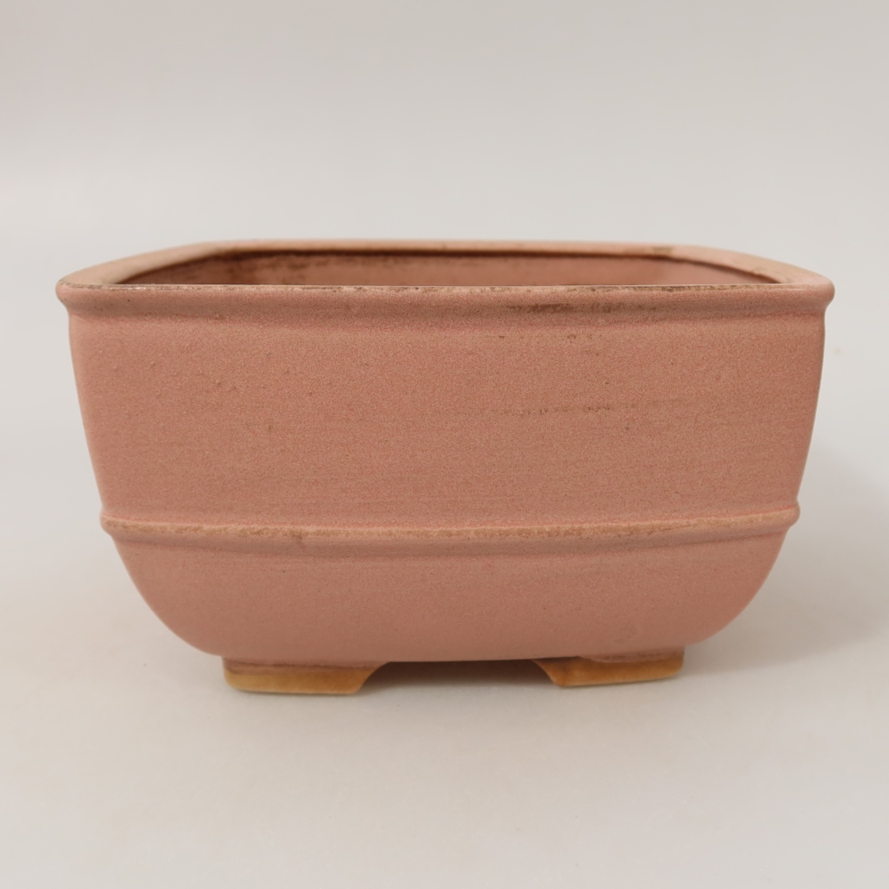 Ceramiczna miska do bonsai 16,5 x 16,5 x 9,5 cm, kolor różowy